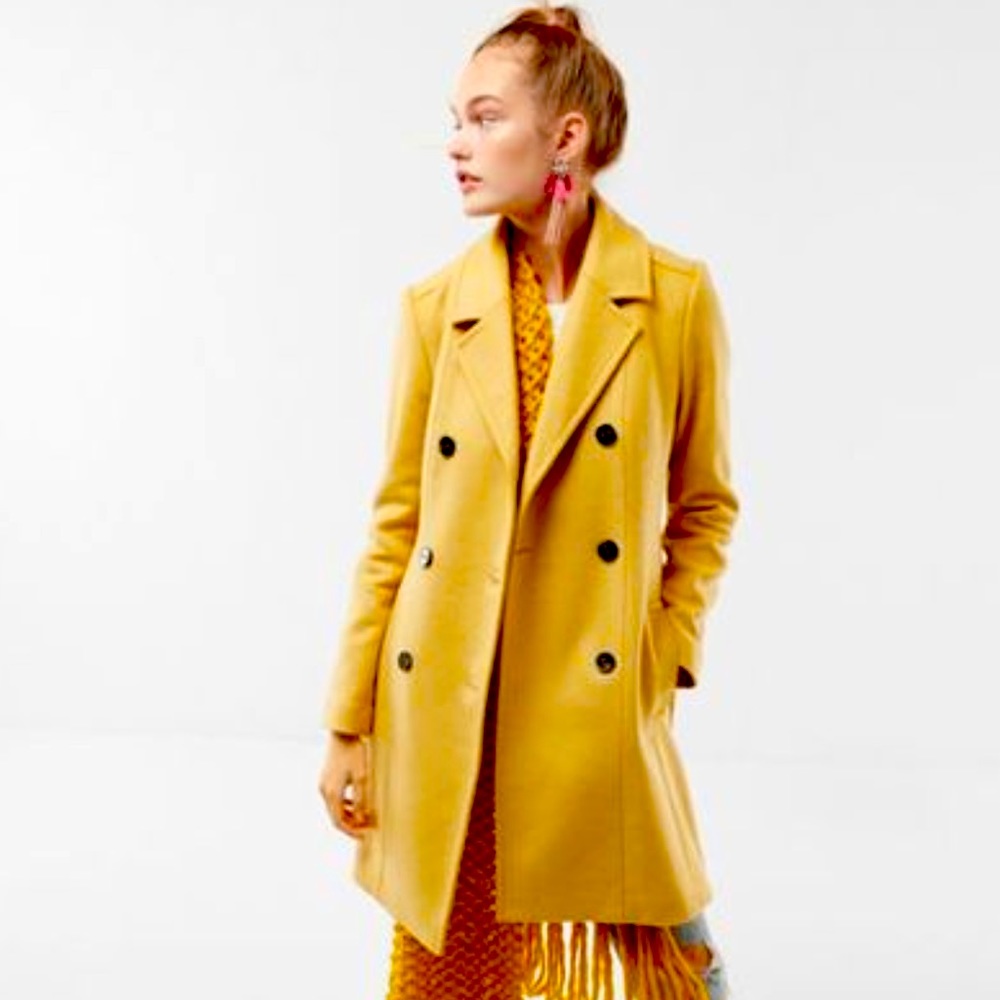 express yellow trench coat Wool Jacket